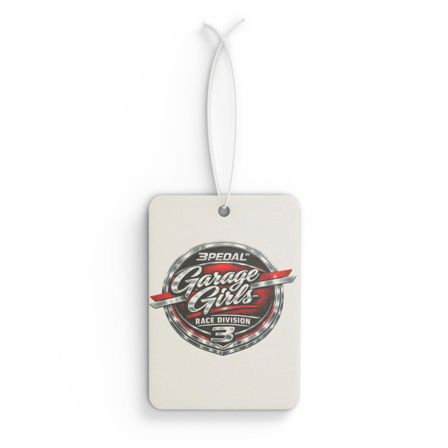 Garage Girls™ Chrome Badge Air Freshener — 3PEDAL Race Division Edition