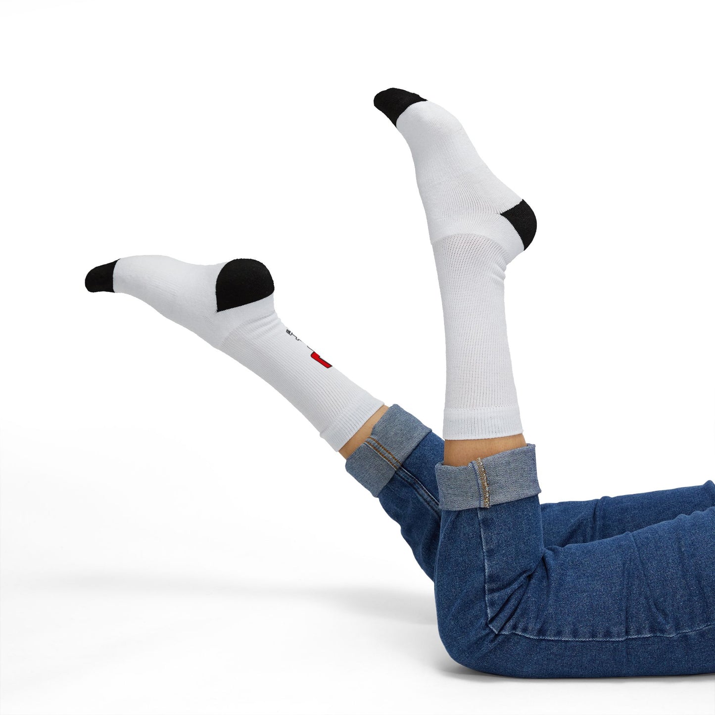Custom Sublimation Crew Socks — Racing Number 3 Design