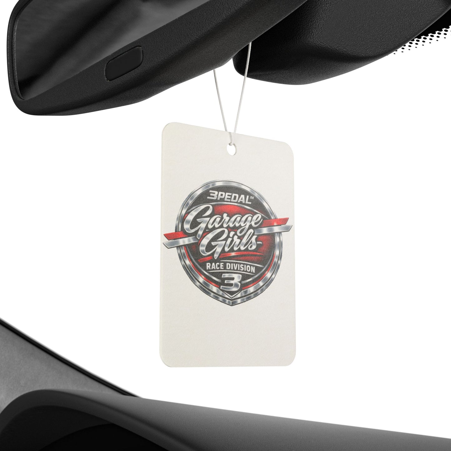 Garage Girls™ Chrome Badge Air Freshener — 3PEDAL Race Division Edition