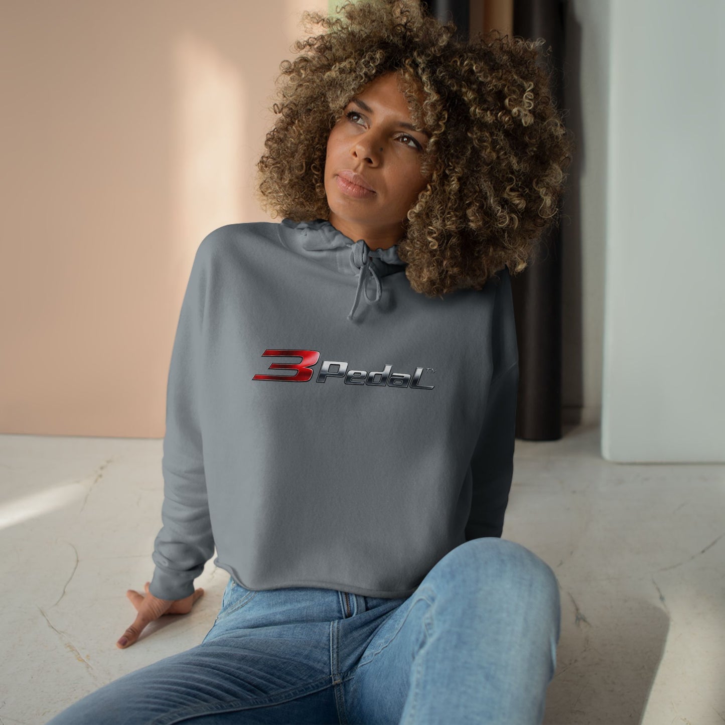 🖤 3Pedal™ Crop Hoodie — Racing Division Women’s Cropped Sweatshirt