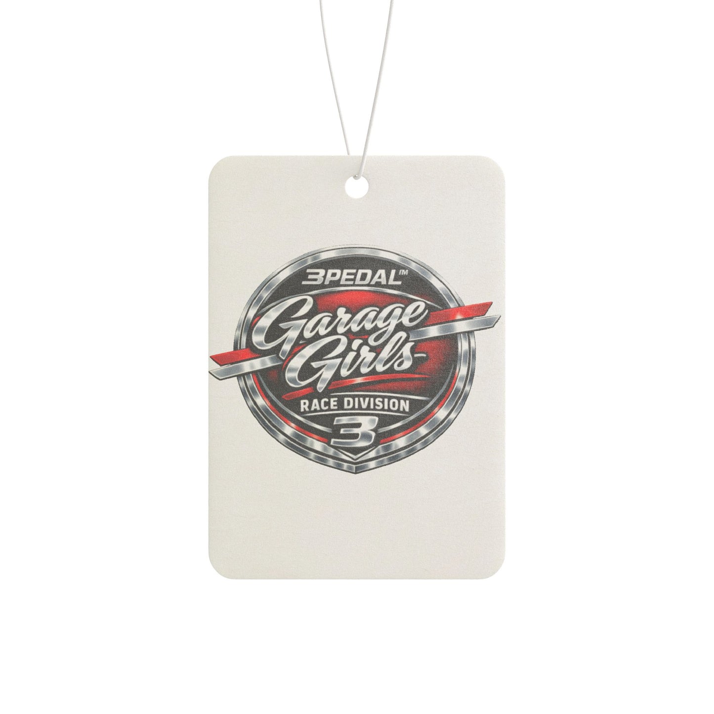 Garage Girls™ Chrome Badge Air Freshener — 3PEDAL Race Division Edition