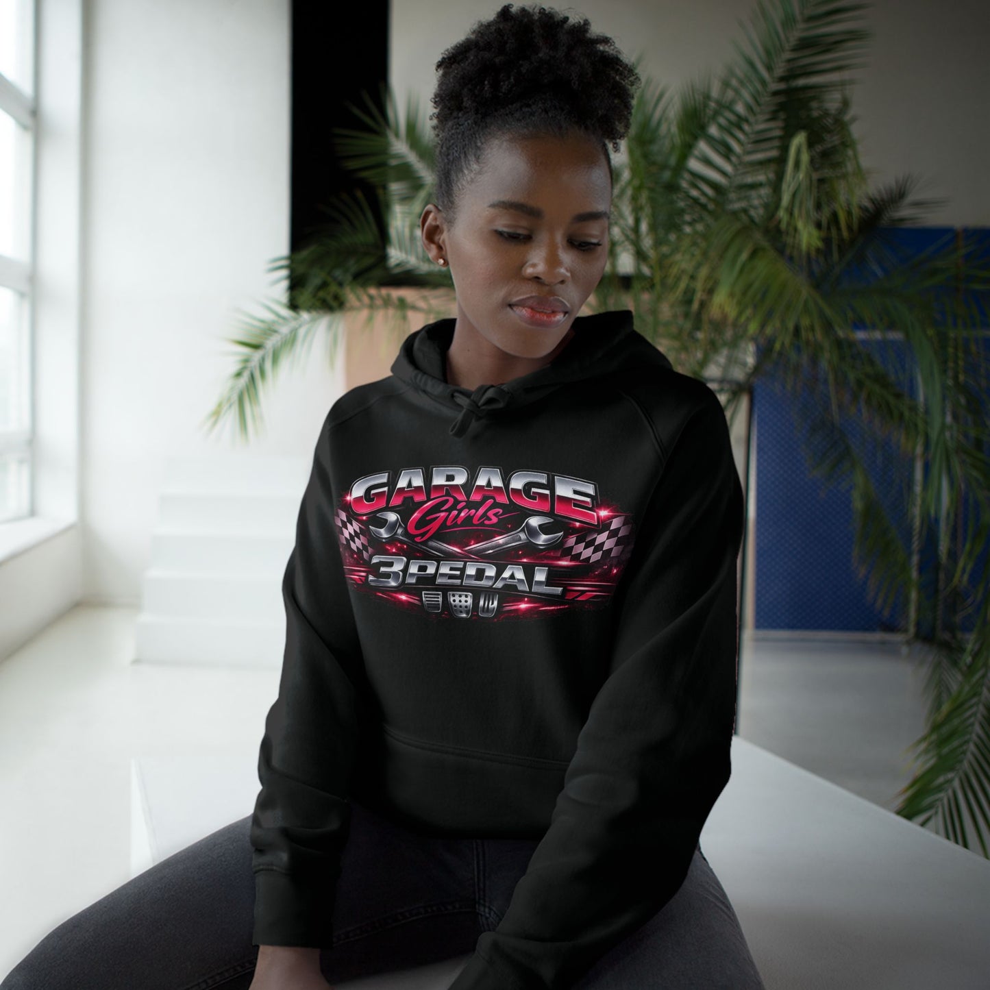 Garage Girls Hoodie — Racing Car Graphic Pullover (3Pedal)
