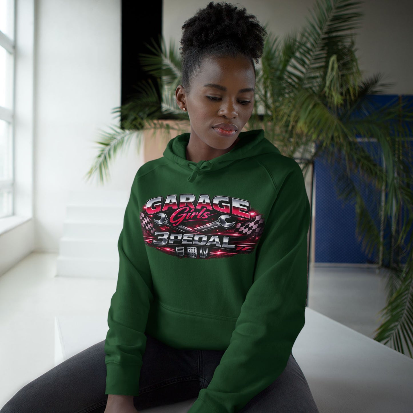 Garage Girls Hoodie — Racing Car Graphic Pullover (3Pedal)