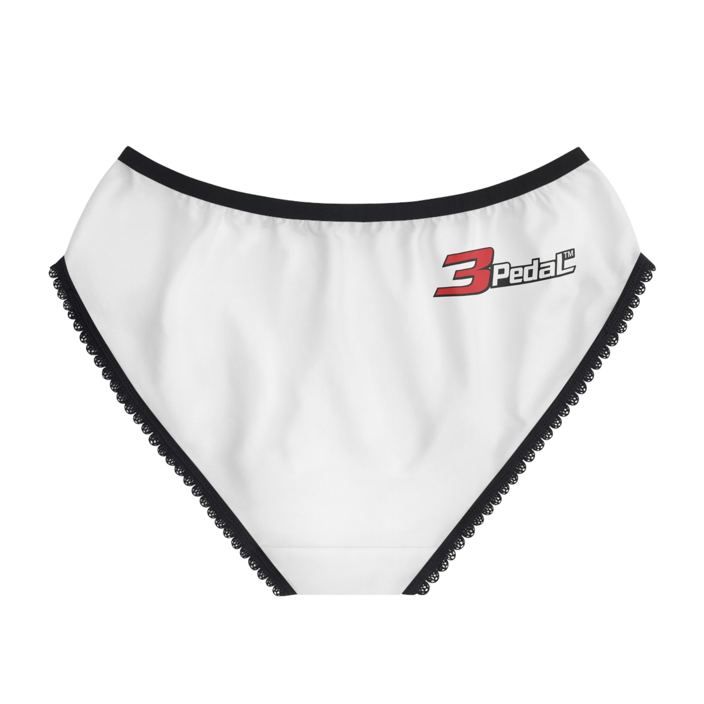 3Pedal™ Minimal Lace‑Trim Briefs — White Edition