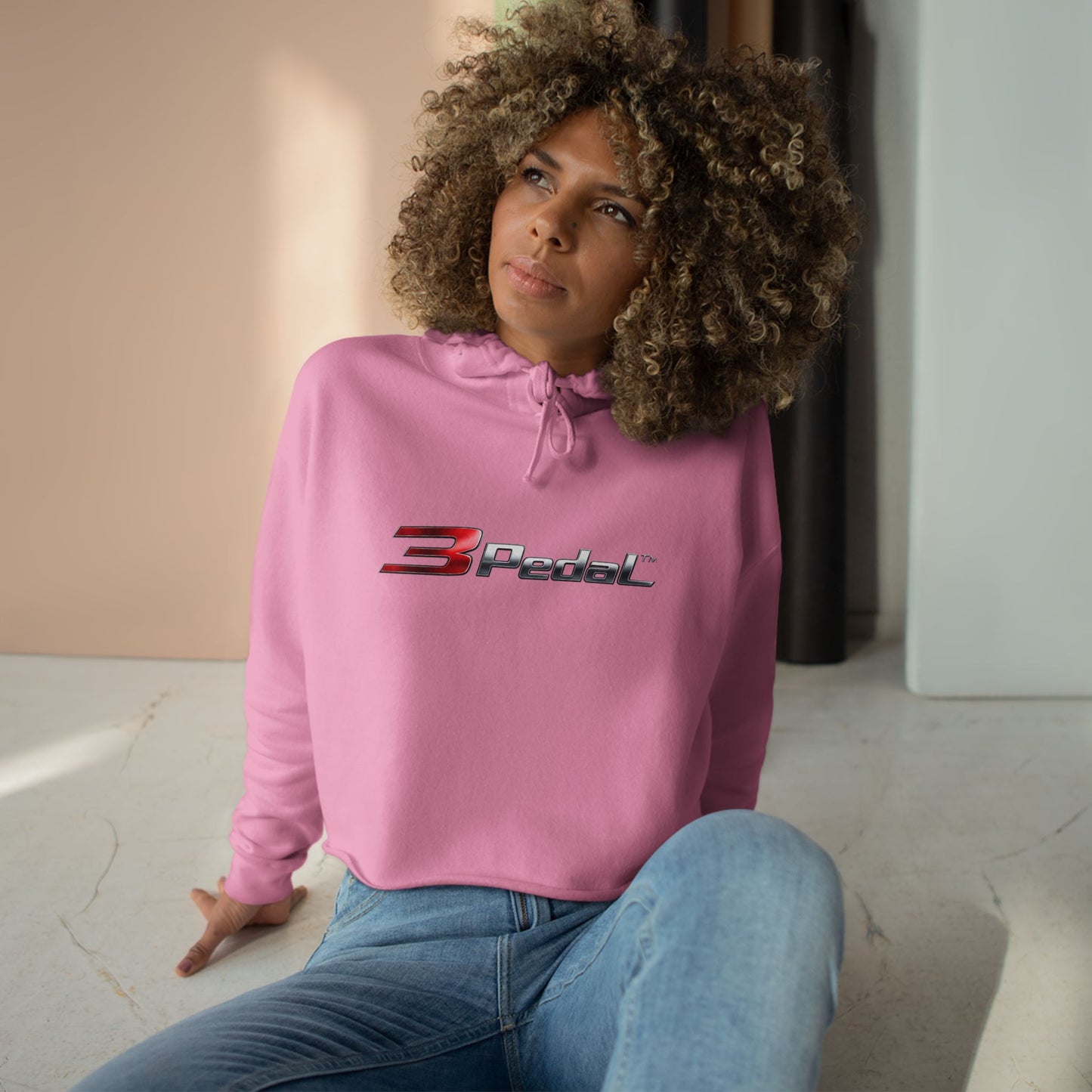 🖤 3Pedal™ Crop Hoodie — Racing Division Women’s Cropped Sweatshirt