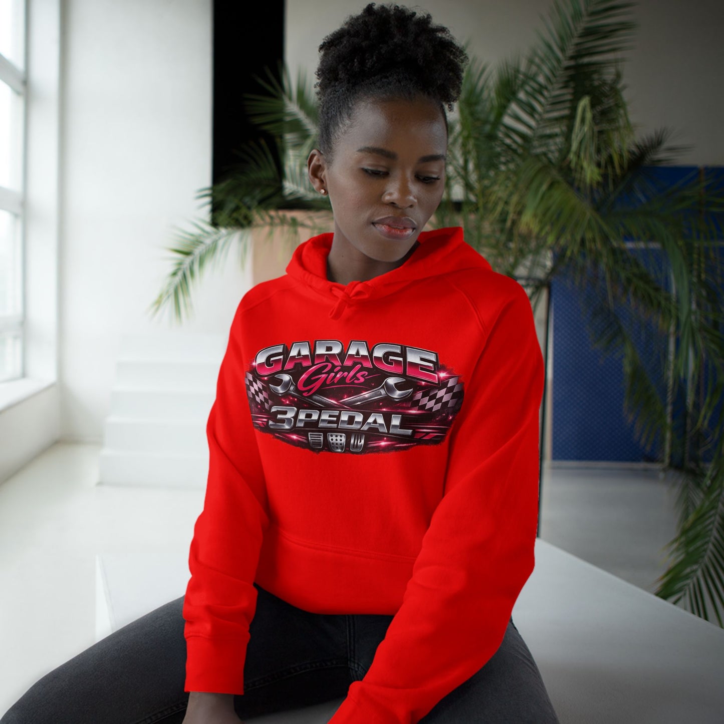 Garage Girls Hoodie — Racing Car Graphic Pullover (3Pedal)