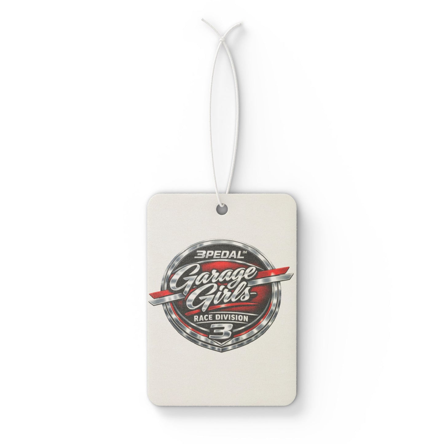Garage Girls™ Chrome Badge Air Freshener — 3PEDAL Race Division Edition