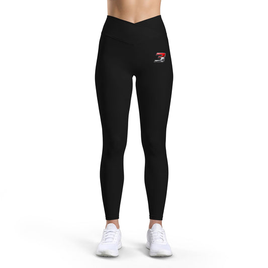 Women’s High‑Rise V‑Waist Leggings — 3Pedal Female Racer Edition | Car Girl Activewear