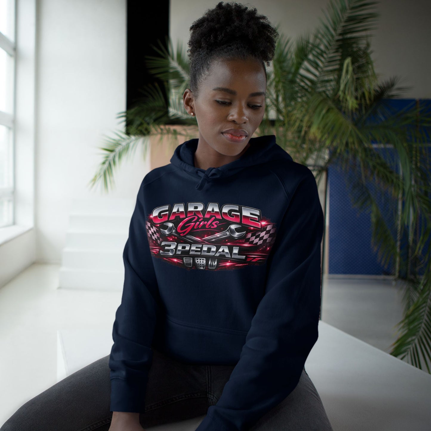 Garage Girls Hoodie — Racing Car Graphic Pullover (3Pedal)
