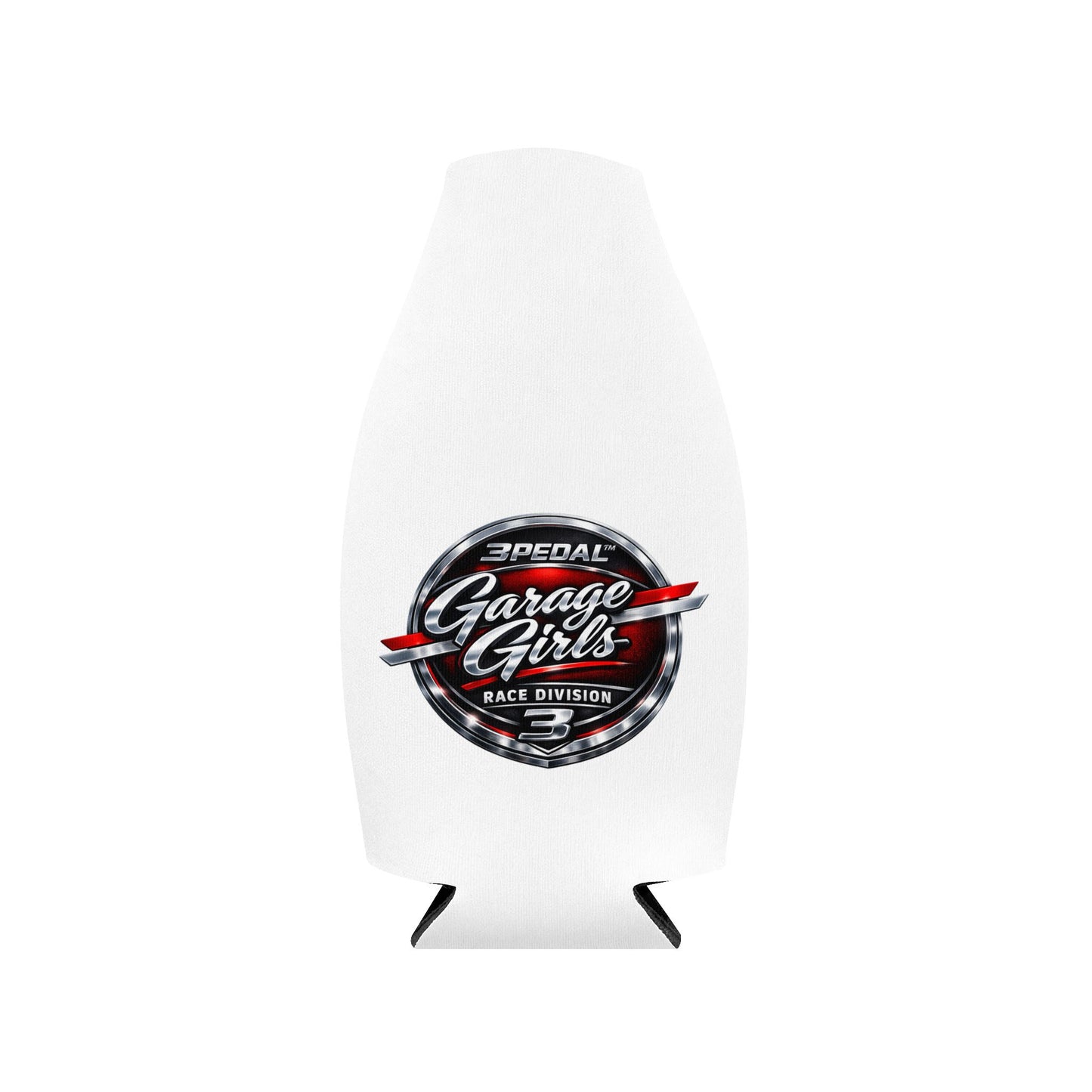 3Pedal- "Garage Girls" Racing Zip‑Up Bottle Cooler Sleeve — Neoprene Insulated Bottle Koozie
