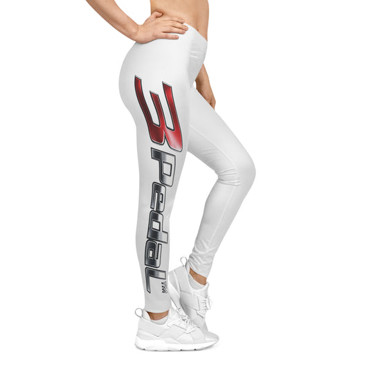 3Pedal™ Side‑Logo Women’s Leggings — White Edition