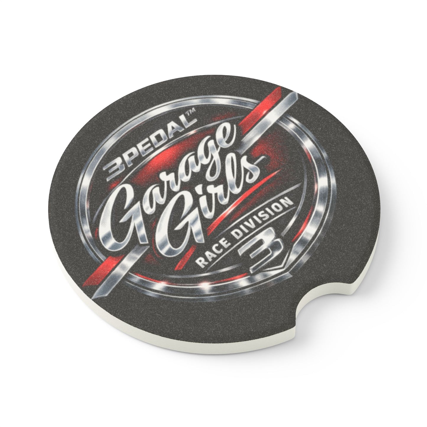 Garage Girls™ Race Division Car Coaster — 3PEDAL Automotive Soapstone Insert