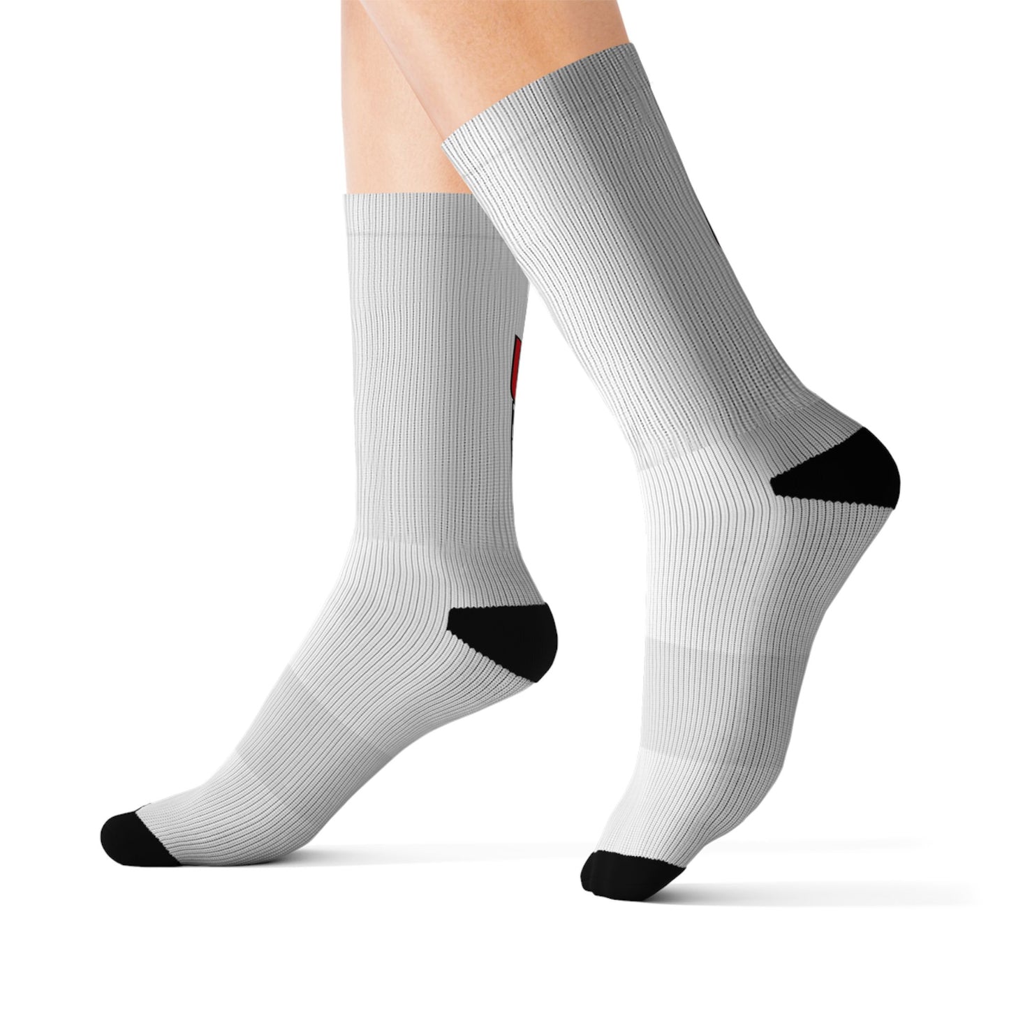 Custom Sublimation Crew Socks — Racing Number 3 Design