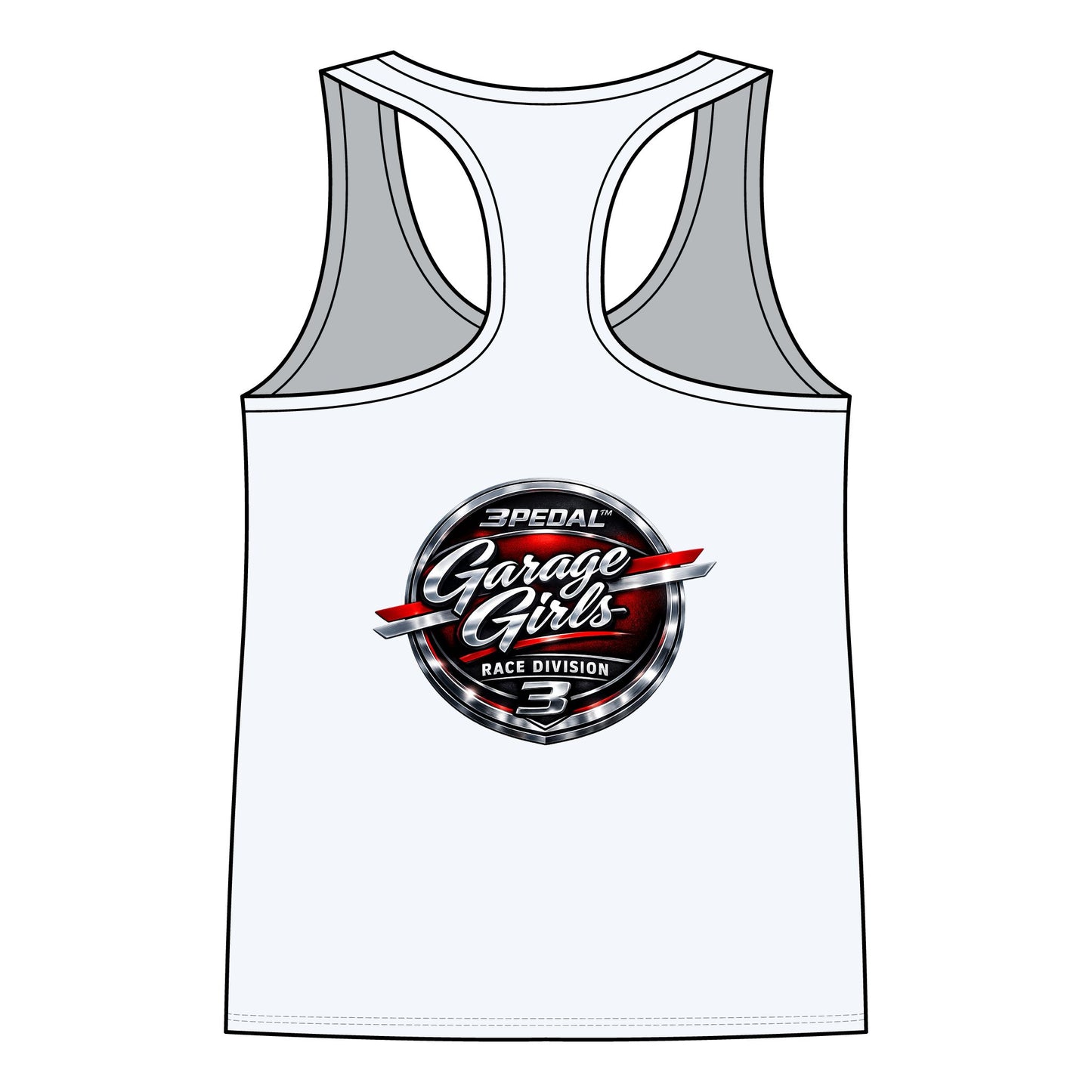 Garage Girls Race Division Racerback Tank — Women's Racing Muscle Car Tank Top