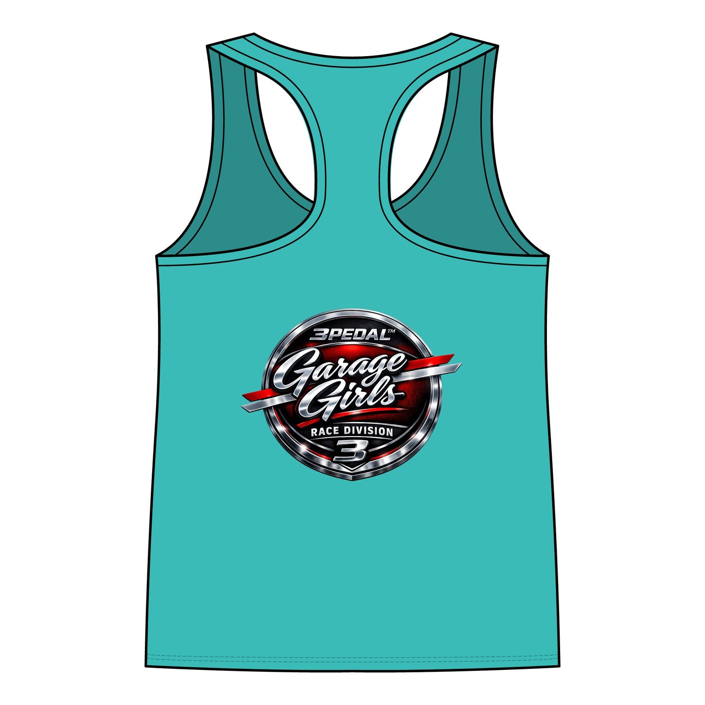 Garage Girls Race Division Racerback Tank — Women's Racing Muscle Car Tank Top
