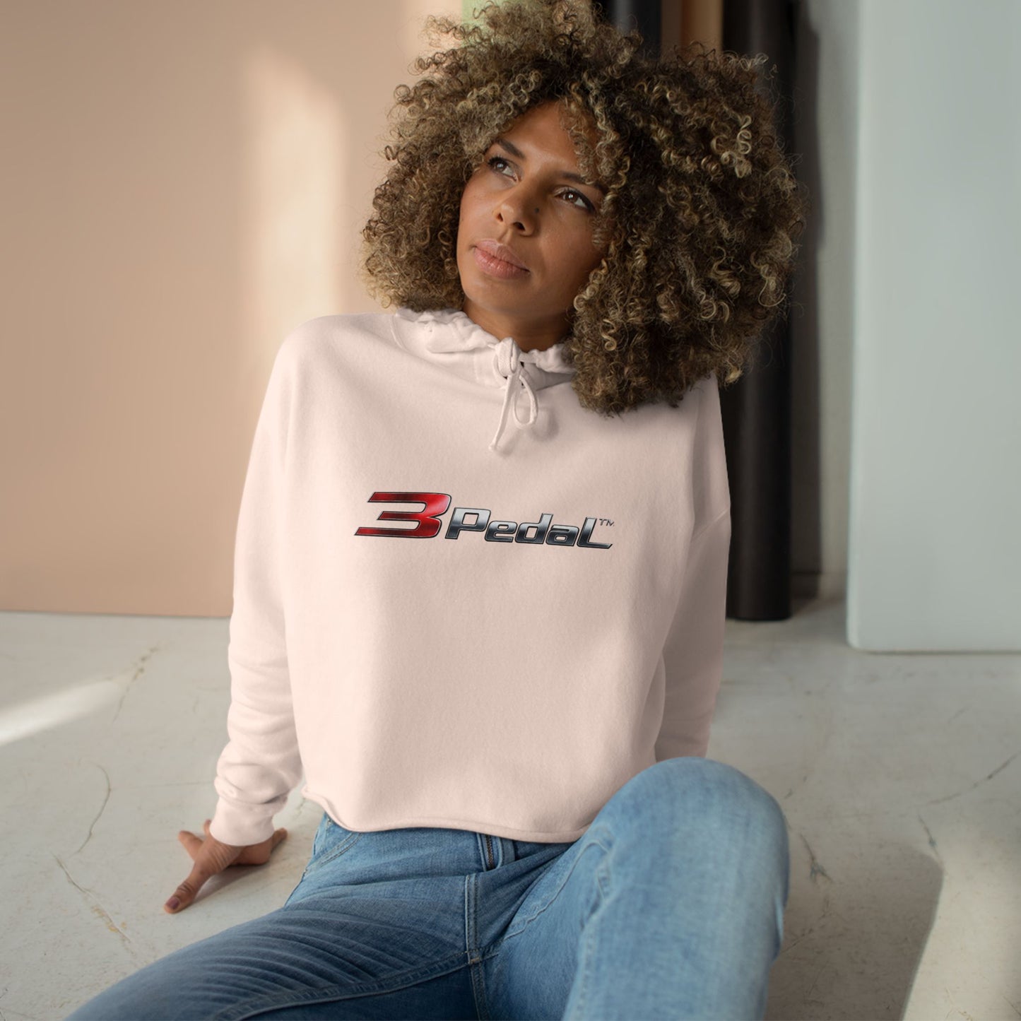 🖤 3Pedal™ Crop Hoodie — Racing Division Women’s Cropped Sweatshirt